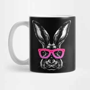 Hipster Bunny Rabbit Face Glasses Vintage Animal Lovers Mug